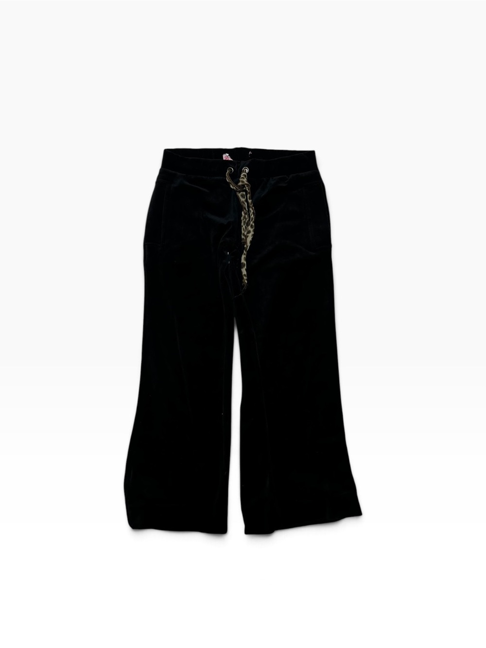 Zara Girls Black Velvet Wide-Leg Joggers with Drawstring